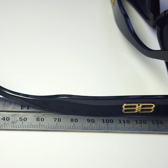 BALENCIAGA BB MADE IN ITALY CAT-EYE BLACK 56 18 140 SUNGLASSES, Preowned - Picture 4 of 7